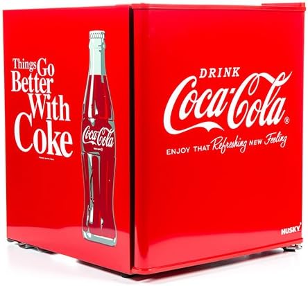 Husky HUS-EL196 Coca Cola Design Mini Fridge/Drinks Cooler, Red