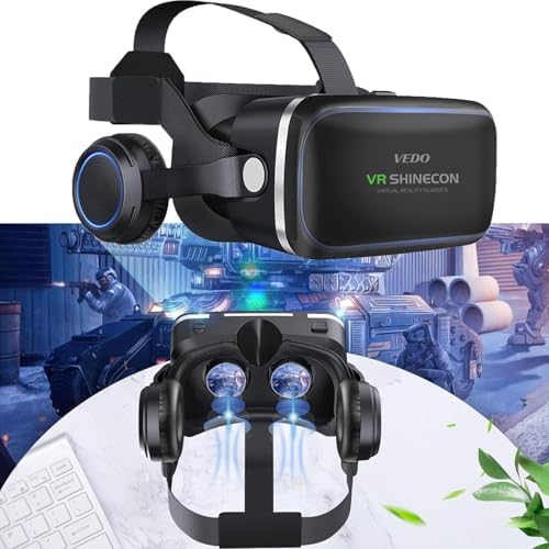 Óculos Vr Realidade Virtual 3D Com Fone De Ouvido E Controle, Ócu...