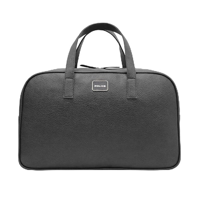 Police Men’s Brown Vegan Leather 40 L Duffle Bag | Premium Travel & Gym Bag | Top Handle Carry | Spacious & Durable Design | Black