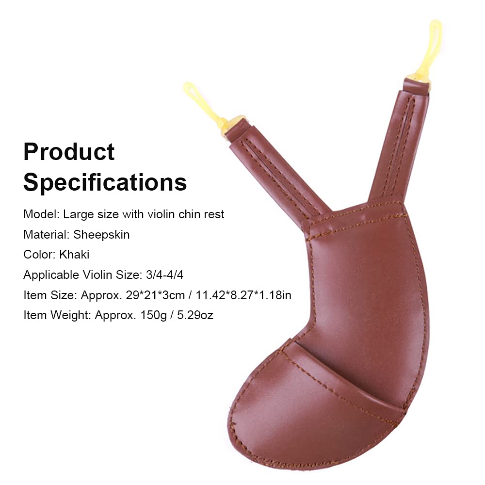 Funien Violin Shoulder Rest Violin Chin Rest Large Violin Shoulder Pad Sheepskin Shoulder Pad Sheepskin Chin Pad Protector for 3/4-4/4 Violin,Violin Accessories - Image 2