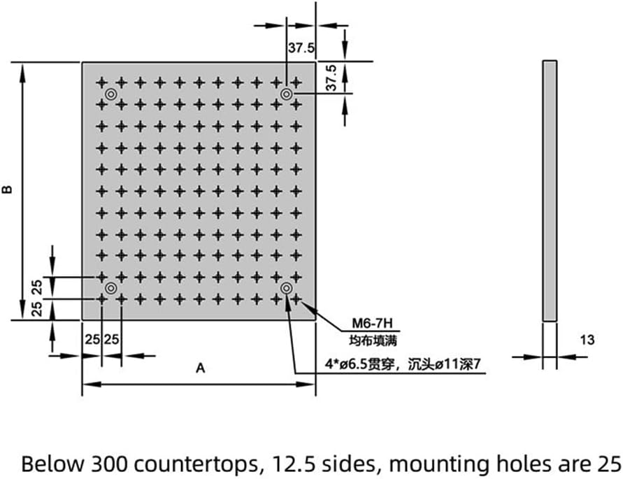 Experimental Fixed Flat Plate Porous Aluminum Plate for Optical Platforms - Durable Anodized Aluminum Workbench Tool(450x450x13mm)