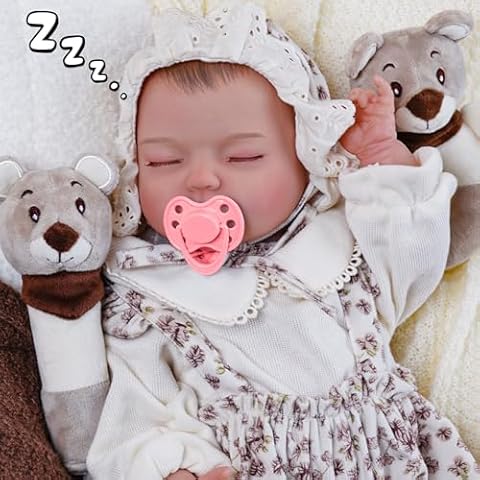 Reborn Baby Dolls - 18 Inch Realistic Newborn Doll with Sound Sensor - Real Life Lifelike Toddler Doll - Life Like Doll Set Toys for Age 3 4 5 6 7 8 9 10 Year Old Girls Kids Birthday Cover