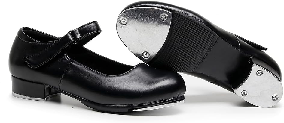 AOQUNFS Beginner Tap Shoe for Girls, Unisex Kids Tap Dance Shoes for Toddler,FT-123