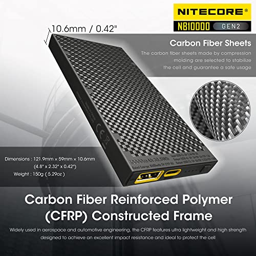 Image of Nitecore NB10000 GEN2 Portable Charger 10000mAh Fast Charging Power Bank Battery Pack Dual-Output for Cell Phone Tag