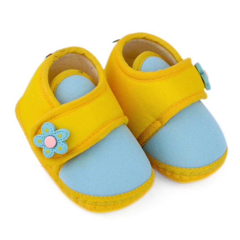 6 to 12 Month Baby Boys & Baby Girls Newborn Cotton Yellow Hook & Loop Baby Booties-BT5402-image-49
