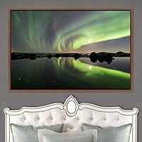 Framed Canvas Wall Art Dayspring Astronomy & Space Contemporary Cosmic Dramatic Green Group Photography Realism - 16x24 inches