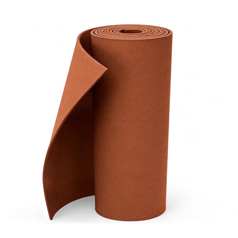 Filz Meterware 40×250 cm, EUBSWA Filzstoff Meterware 3 mm Dick, Filzrolle Rotbraun, Filzmatte Polyester,Filz stoff Filzmatten zum Zuschneiden für DIY Basteln Nähen Stickfilz Schutz Weihnachtsfilz