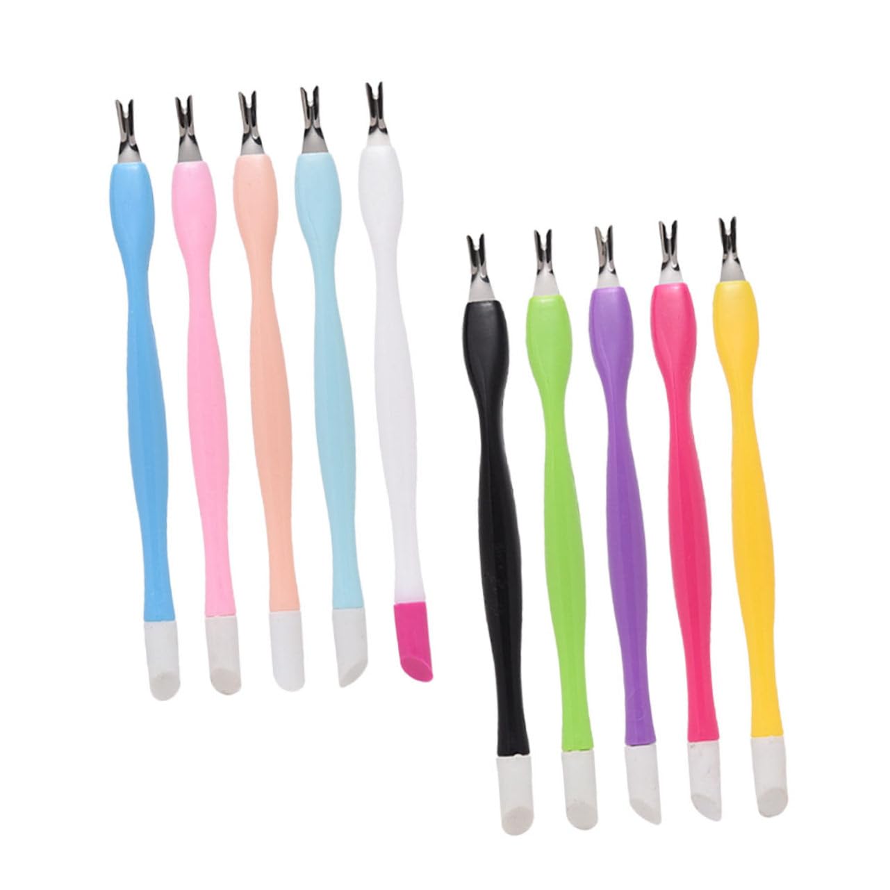 Gogogmee 15pcs Nail Care Tools Set Cuticle Trimmer Nail Art Pen Polish Remover Forks Scissors Trimmers Tools Random Color