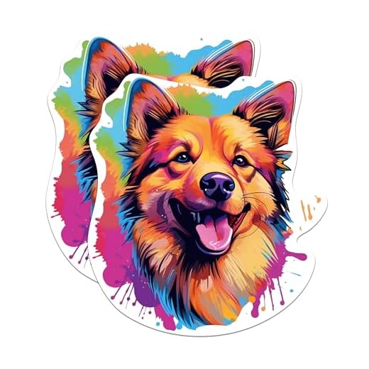 (2 Pack) Finnish Spitz Dog Breed Stickers - 5 Inches On Longest Side - Choose from Over 100 Dog Breeds - for Cars, Trucks, Skateboards, Laptops - Made in USA - BMCS1855