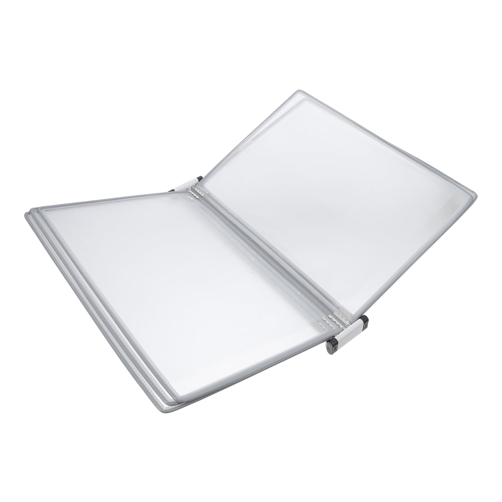 Portadocumentos para colgar pared A4 con 5 páginas abatibles gris de plástico resistente