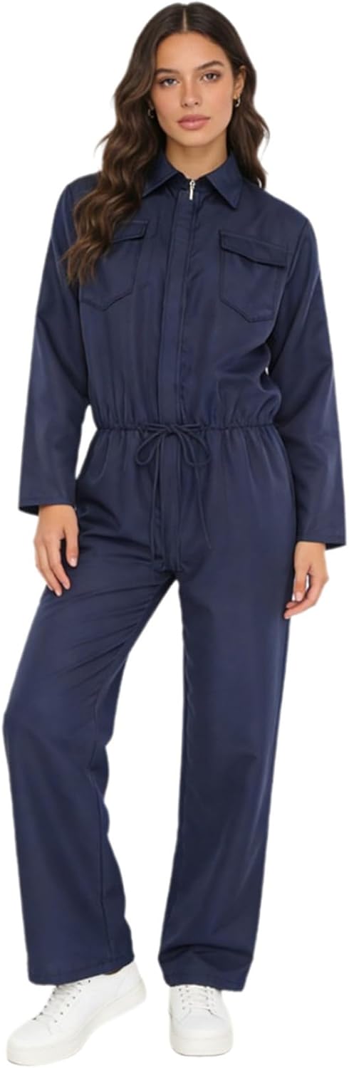Women Long Sleeve Wear Resistant Work Coveralls Uniform Mechanic Workwear Work Overalls