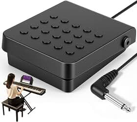 Pedal Sustain Teclado, Pedal, Pedal de Sustentação, Teclado Pedal de Sustentação, Pedal Sustain para Teclados e Pianos, Pedal Sustain Preto, Pedal de Sustentação Estilo Almofada