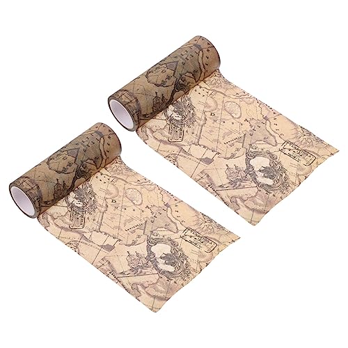 DIYEAH 2 Rollos Pegatinas De Categoría De Etiqueta Pegajoso Basura Lado Doble Enmascaramiento Accesorios Cinta Decorativa Artesanal Cinta Adhesiva De Periódico Y Pegatinas De Papel
