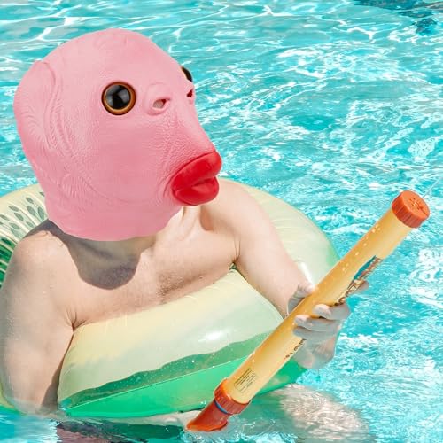 Masque de poisson rose réaliste pour amuser vos amis au carnaval - 5