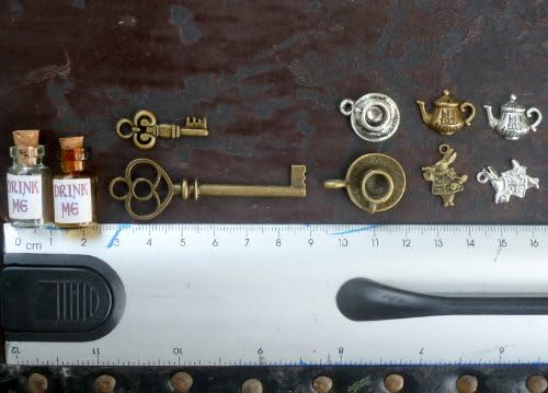 Miniatura 2 de UMBRELLALABORATORY 6-10 piezas de suministros de fiesta de Alicia en el país de las maravillas, decoración, botella de poción con accesorio de