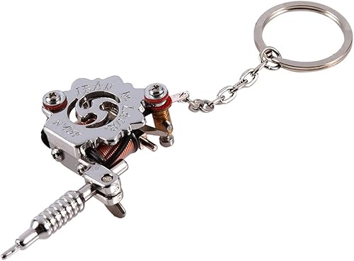 Miniatura 6 de FILFEEL Mini llavero, 1 llavero portátil y llavero para ametralladora de tatuaje como adorno colgante, suministro de diseño de joyería (tono