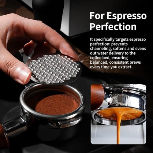 watchget Espresso-Pucksieb, wiederverwendbar, Netz, Kaffeefilter, 0,7 mm dick, Pucksieb, Edelstahl, untere Duschwand, für 58 mm Protafilter-Korb, 58,35 mm