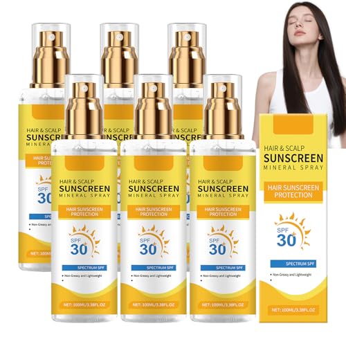 Spray Solaire Cheveux Cuir Chevelu SPF 30 Protection Capillaire Hydratant Couleur (6PCS)