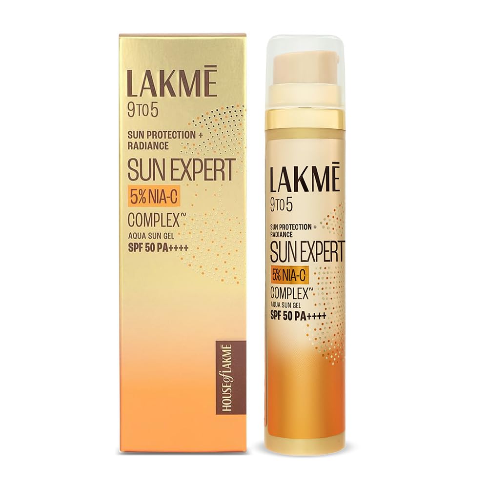 LAKMÉ Sun Expert 1% Nia C water-light Sunscreen gel SPF 50 Pa++++ Best for Oily Skin | Even toned & Glowing Skin |Helps reduce pigmentation | UVA/B Protection, No White Cast 56G-picture-35