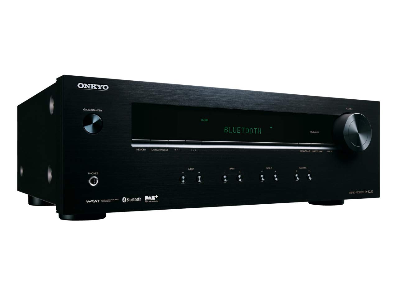 Onkyo TX-8220(B) Stereo Receiver (Hifi Amplifier 100 Watt/Channel, Multiroom, Bluetooth, Streaming, DAB+/FM Radio, MM-Phono Preamplifier for Turntable), Black
