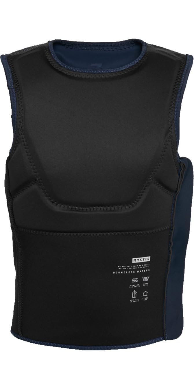 Mystic 2026 Gilet à impact avec fermeture éclair latérale pour homme - Bleu marine