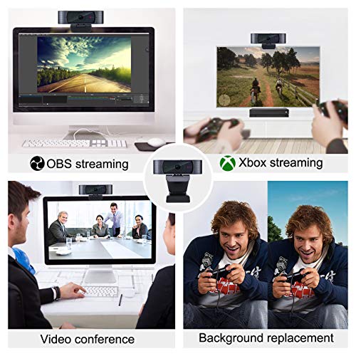 Image of Angetube HD Webcam 1080P with Cover Slide & Microphone, USB Computer Webcam Pro Streaming Video Cam for Xbox One Gaming Conferencing Mac Windows PC Computer Laptop Skype YouTube OBS Twitch Xsplit