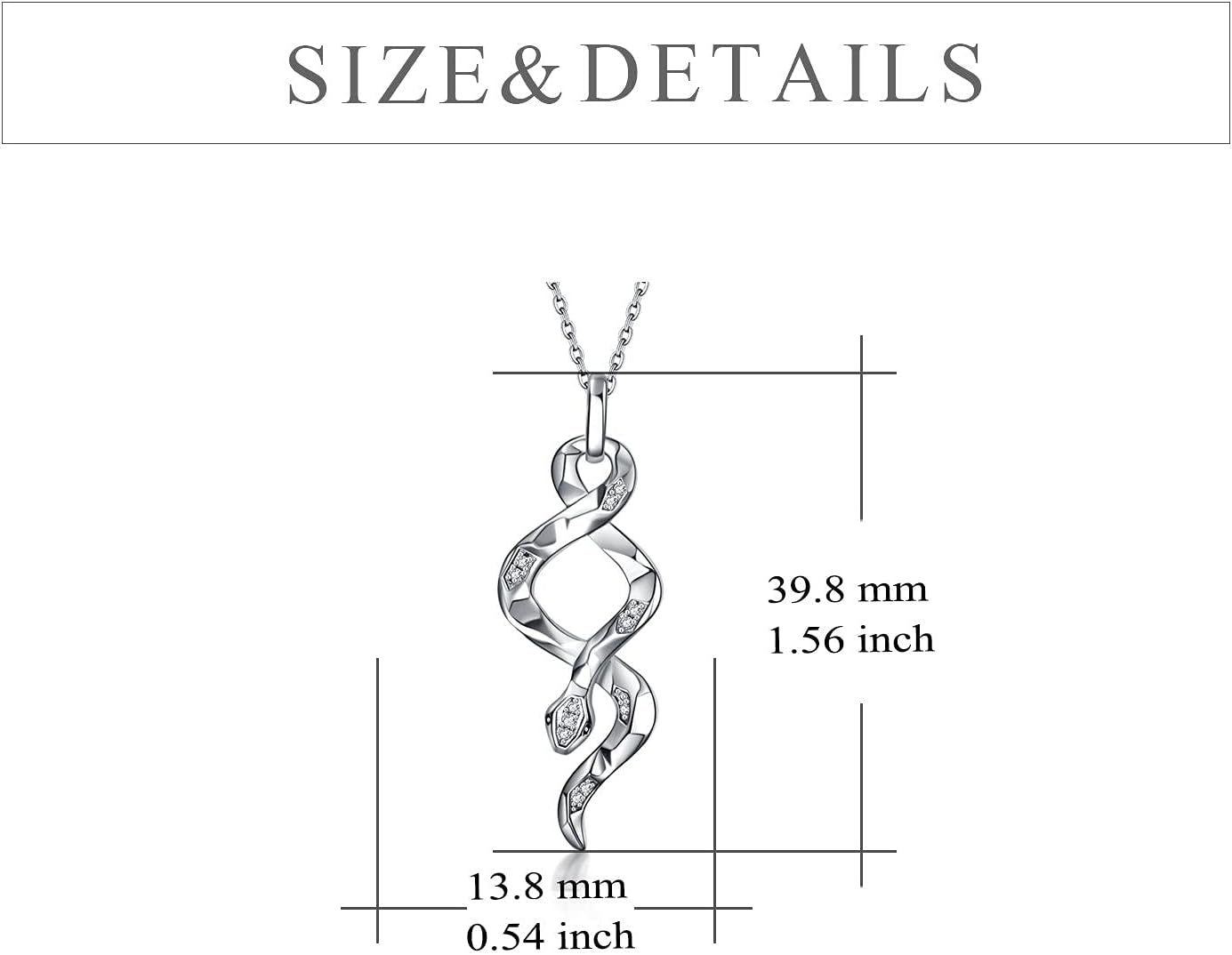 YFN Snake Pendant Necklace Gothic Jewelry Sterling Silver Animal Snake Necklaces for Women Men - Image 4