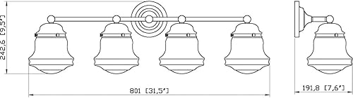 Miniatura 8 de Z-Lite 4 luces tocador 735-4V-MB, negro