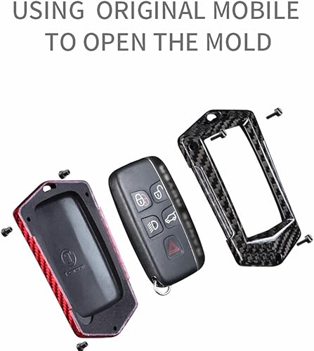 Miniatura 5 de Cubierta de llavero remoto de fibra de carbono con caja de regalo para Land Rover Range Jaguar XF