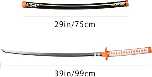 Miniatura 2 de SV - Espada de anime hecha a mano para cosplay, espada Demon Slayer, espada Kochou Kanae de 39 pulgadas, color negro