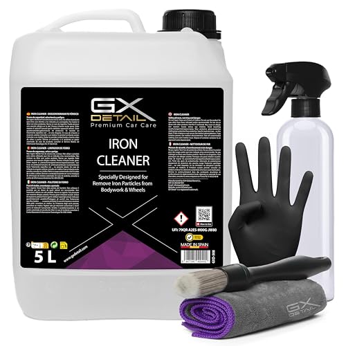 GxDetail Descontaminante Férrico para Llantas y Carrocería 5 Litros - GxDetail – Fórmula Avanzada – Limpiallantas sin Frotar - Elimina Ferodo y Grasa – Limpiador de Uso Rápido – No daña Pintura