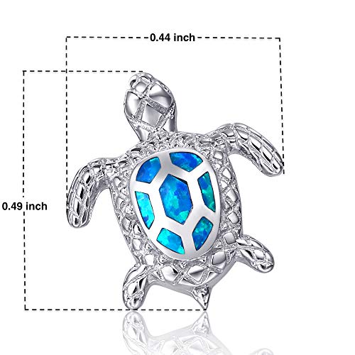 Sterling Silver Blue Opal Sea Turtle Stud Earrings Jewelry Gifts for Women, Hypoallergenic Stud Earrings2