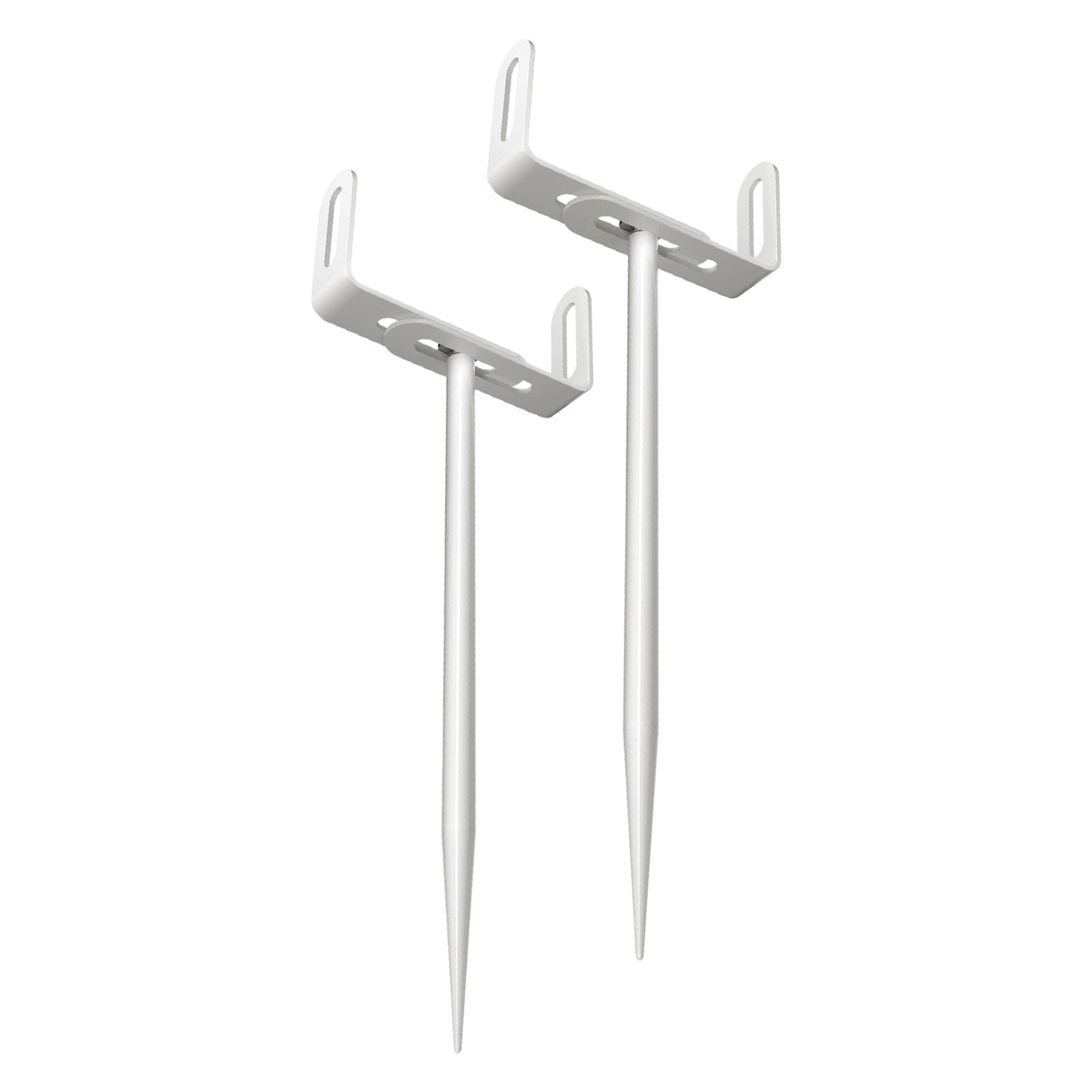 Piceioep White 2Pcs Adjustable Size Downspout Brackets Heavy Type Carbon Steel Rust Proof Finish Simple Setup Industrial Downspout Bracket
