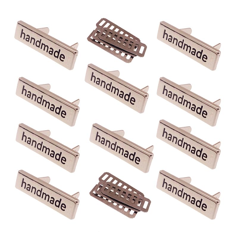 10Pcs Handmade Metal Labels For Clothing, Jeans & Bags - DIY Sewing Tags, Unisex Craft Accessories