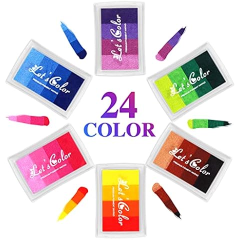 24 Colores Almohadilla de Tinta Tampon para Sellos Cover