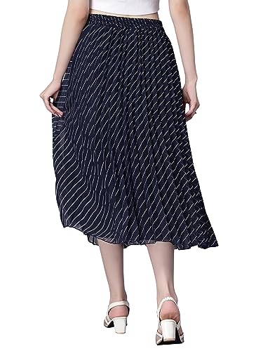 Image of NUEVOSDAMAS Floral Printed Pleated Navy /Multi Skirt