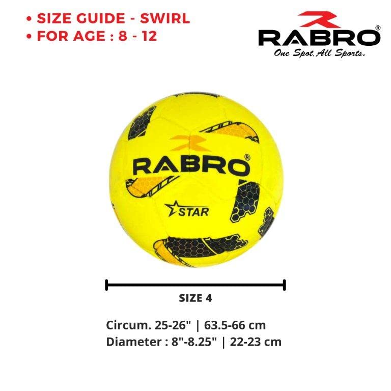 RABRO Football, Football Size 4, Star Soccer PVC Football/Recreational