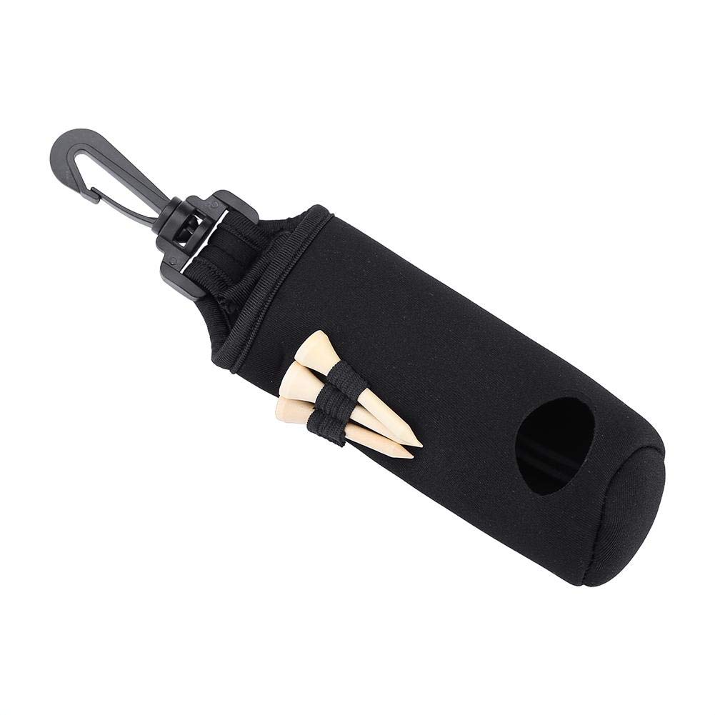Keenso Ball Bag Holder, Portable Waterproof Anti-dust Clip Utility Pouch Sports Golfing Accessories with Tees(Black) Golf - Image 2