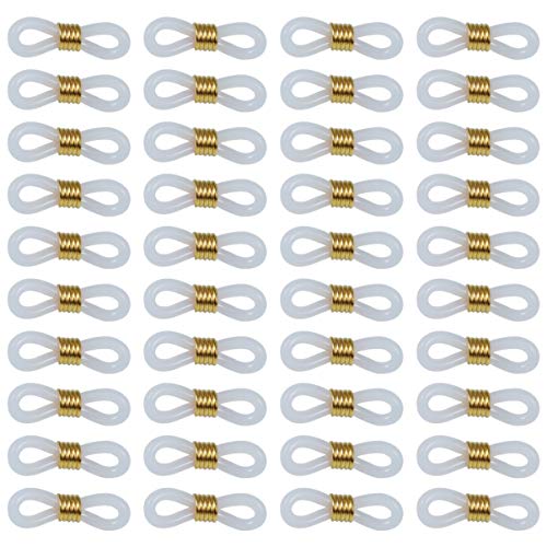 Exceart 100pcs Brillenkette Halter Silikon Ende Ring Rutschfest Anti Rutsch Sonnenbrillen Lesebrillen DIY Brillenband Brillenzubehör (Golden) Cover