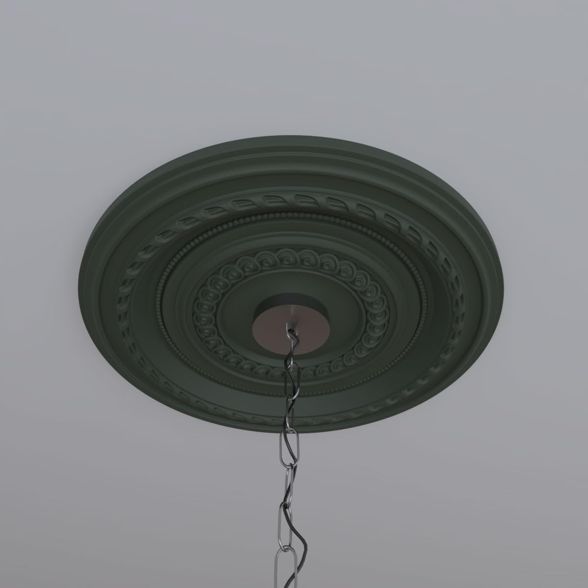 19"OD x 3 1/2"ID x 1"P Cole Thermoformed PVC Ceiling Medallion (Fits Canopies up to 5 1/8"), UltraCover Satin Hunt Club Green — Amazon image 10