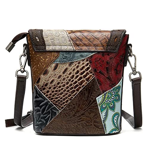 Sac messenger bag en cuir véritable pour dames, petit format vintage chic - 7