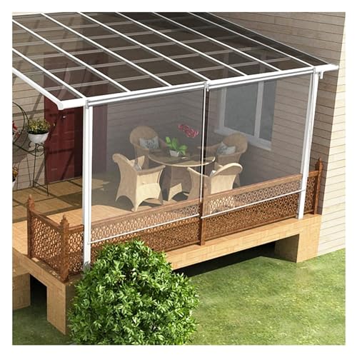 Estor enrollable de PVC transparente, impermeable, para jardín, patio, puerta, pérgola, cenador, impermeable y resistente al viento