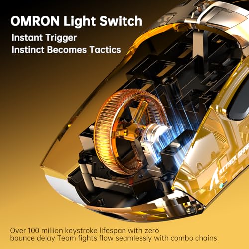 MAMBASNAKE x ATTACK SHARK V8 Wireless Gaming Mouse, 59g Ultra-Lightweight, PAW3950MAX Sensor, SHARK 8K Dongle, Tri-Mode (2.4G/Bluetooth/Wired), Right-Hand Ergonomic Design, Web-Based Software - Afbeelding 4