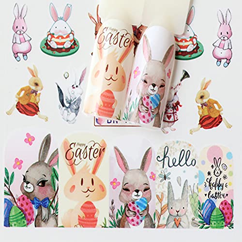 Danneasy 36 Sheets Nail Water Decals Easter Eggs Bunny Nail Decals Water Transfer Nail Tattoos Cute Nails Design Holiday Nail Stickers 3D Nail Art Decoration For Women Kids #TOP6
