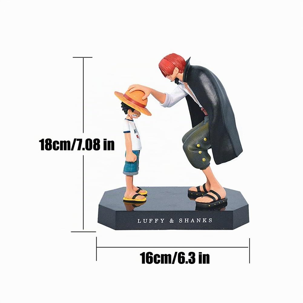 ZKTSRY Figurine d'action One Piece Shanks Touching Luffy - Modèle de figurine d'action - Décoration de gâteau d'anniversaire - Figurine de poupée sur le thème de l'anime Ninja