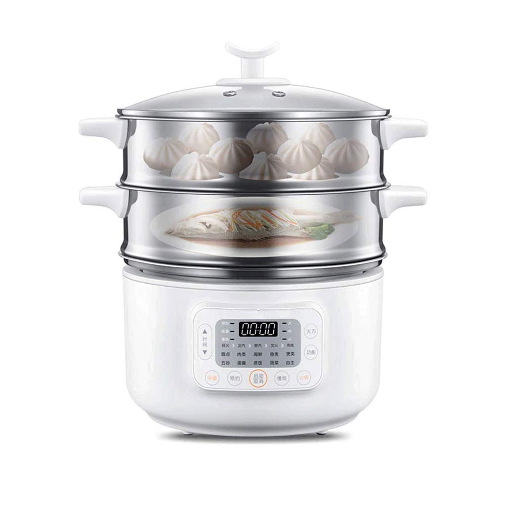 Vaporera eléctrica for Alimentos, vaporera for Verduras, cestas apilables de 3 Capas con Temporizador, diámetro 32,4 cm