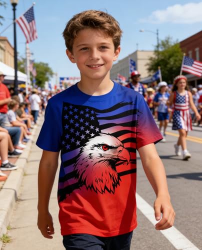 Image of uideazone Tshirts for Boys Kids Short Sleeve T-Shirt 3D Graphic Tee Shirts Tops Clothes 4-16 Years