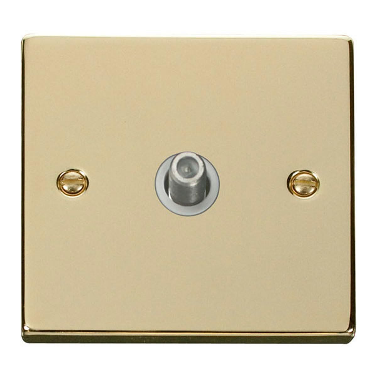 Click Polished Brass Satellite Socket 1 Gang