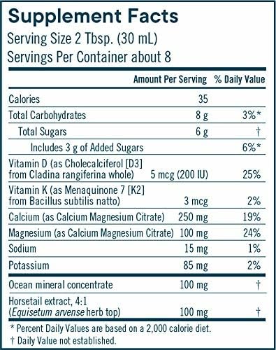 Flora Bone Health+ - Calcium & Magnesium Supplement - Offers Bone Support - Contains Vitamin D3 & Vitamin K2 - Vegan & Gluten-Free - Delicious Fruit Juice Base - 8 fl. oz.