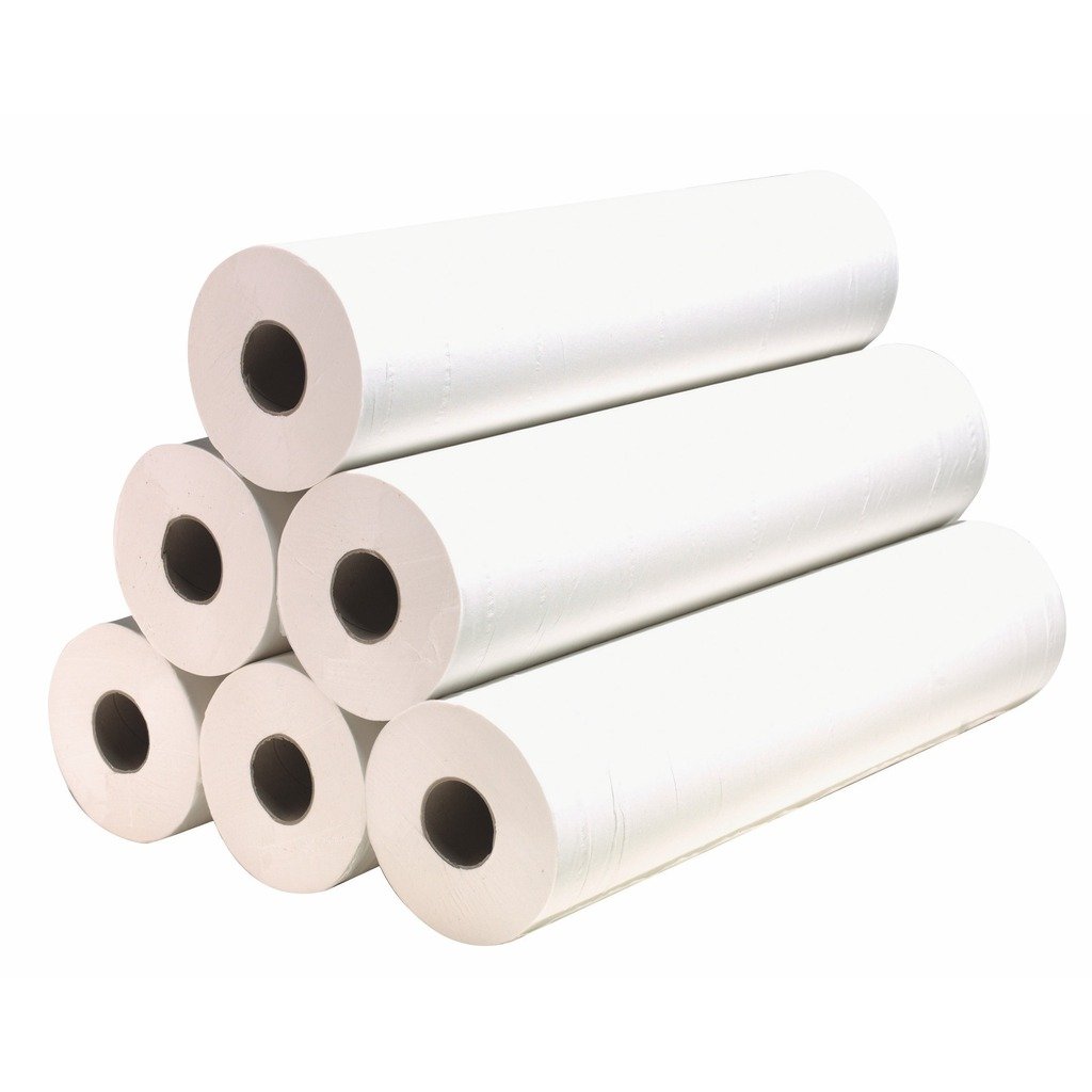 Draps d'examen plastifiés Blanc - 50x38cm - 6 rlx